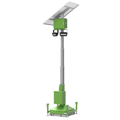 Мобильная солнечная башня временного освещения башня 2 * 50W LED для уличного освещения