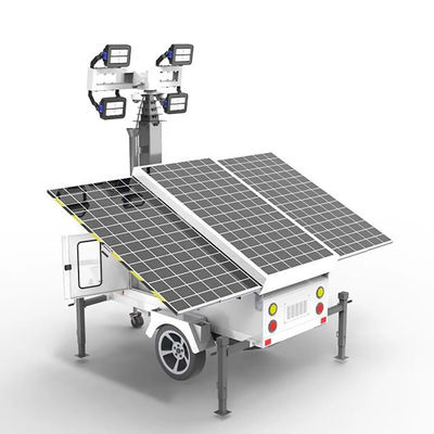 Переносная солнечная башня с 4*100W светодиодными лампами для освещения строительных площадок