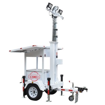 Быстрое развертывание безопасности Прицеп на солнечной энергии с солнечными батареями 2 * 435 Вт для строительных площадок Коммерческие объекты